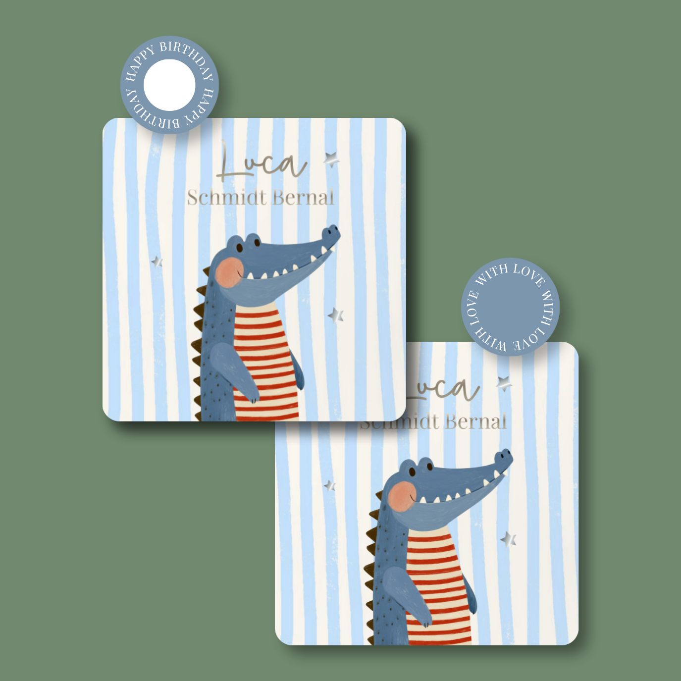 Tarjeta Cocodrilo Azul