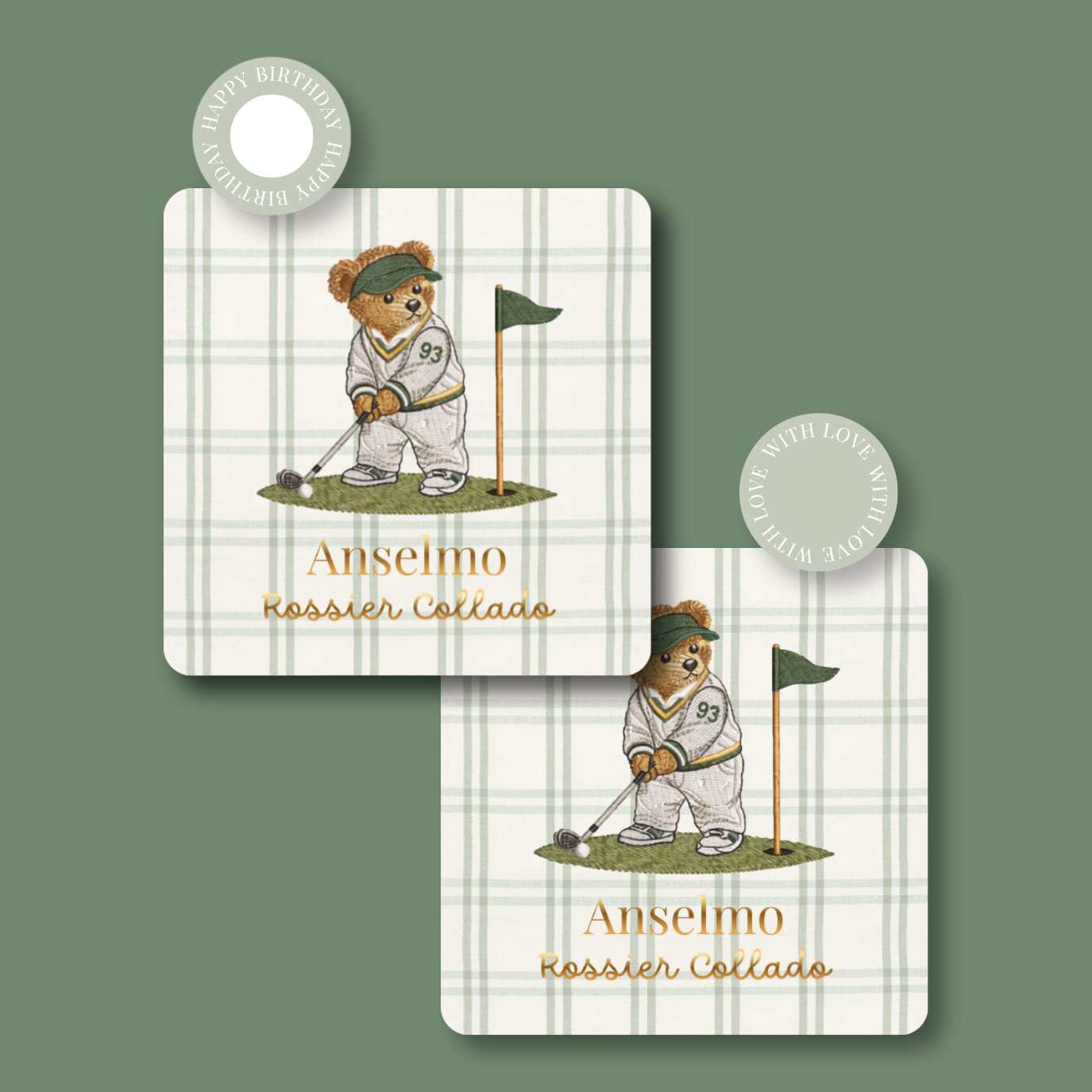 Tarjeta Oso Golfista